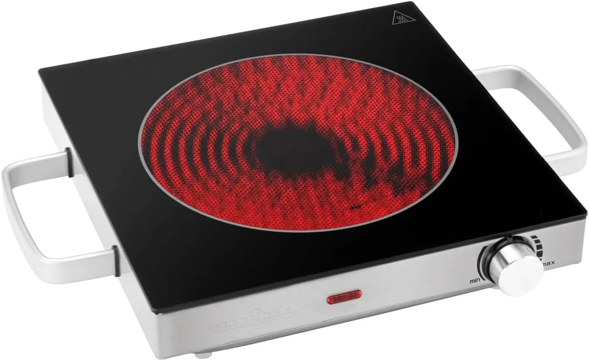 Bild von ProfiCook PC-EKP 1210 Infrarot Einzelkochplatte mit 2000 Watt und stufenloser Temperaturregelung aus kratzfester Glaskeramik