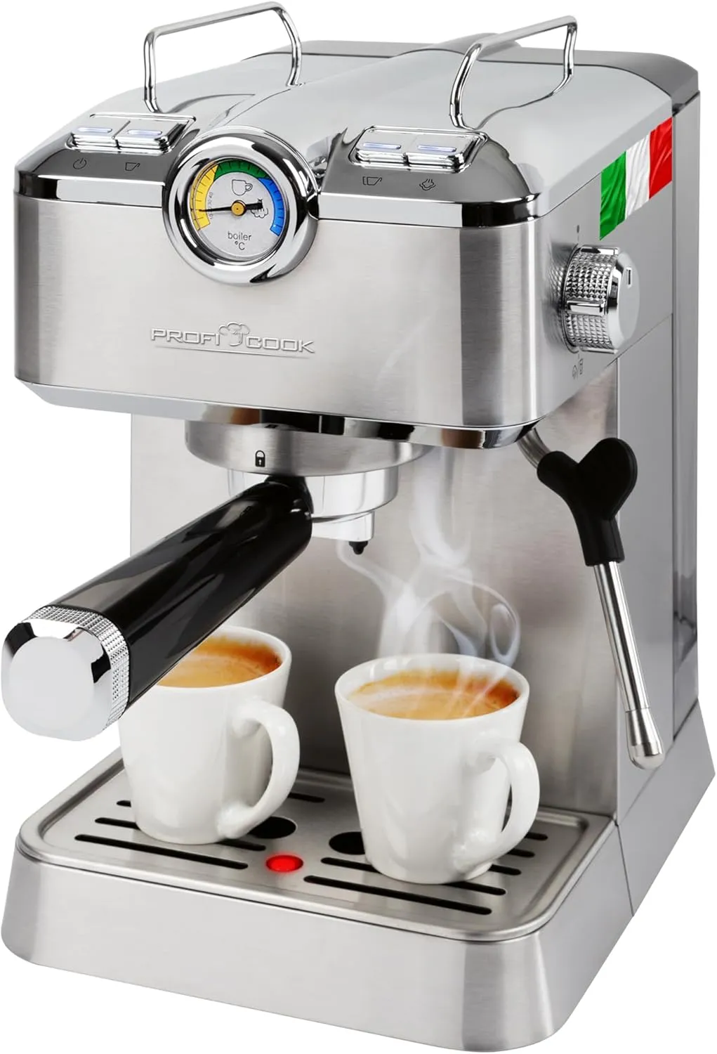 Bild von ProfiCook PC ES 1267 Espressomaschine mit 20 bar Pumpe für Kaffeepulver und Nespresso Kapseln