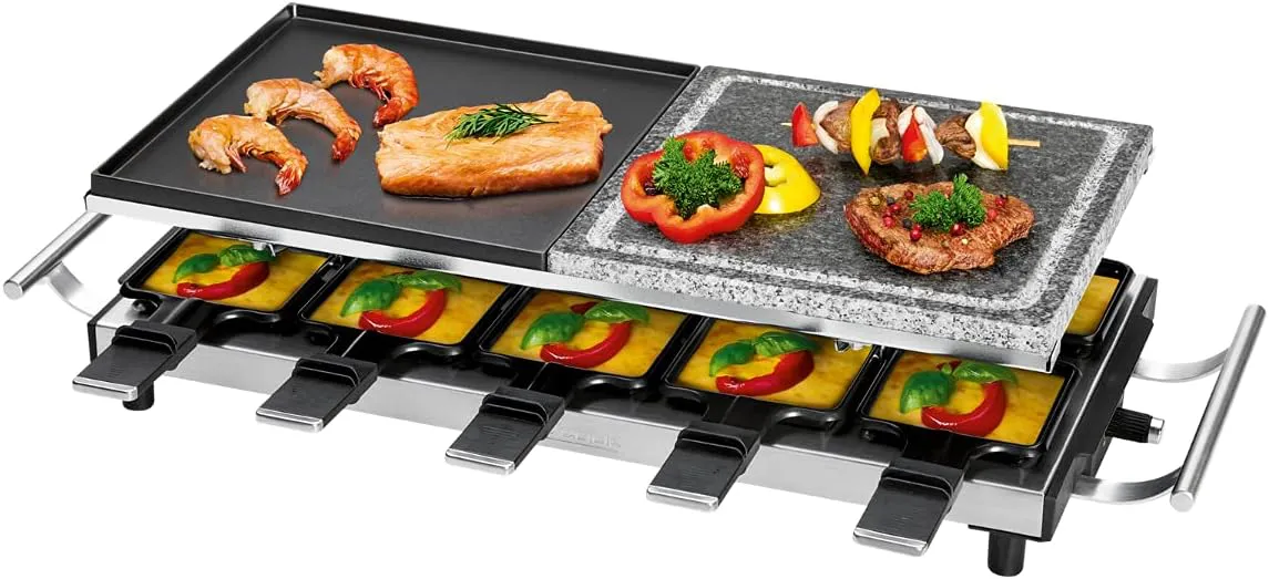 Bild von ProfiCook PC-RG 1144 Raclette für 10 Personen mit Naturgrillstein und 10 Pfännchen
