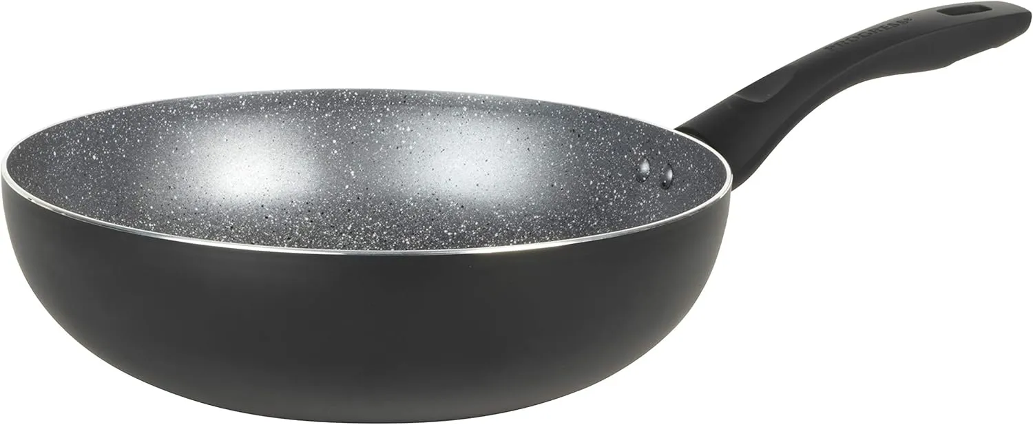 Bild von Progress BW09874EU 28 cm Antihaft-Wokpfanne mit Bakelit-Griff und marmorierter Beschichtung, geeignet für Induktionskochfelder