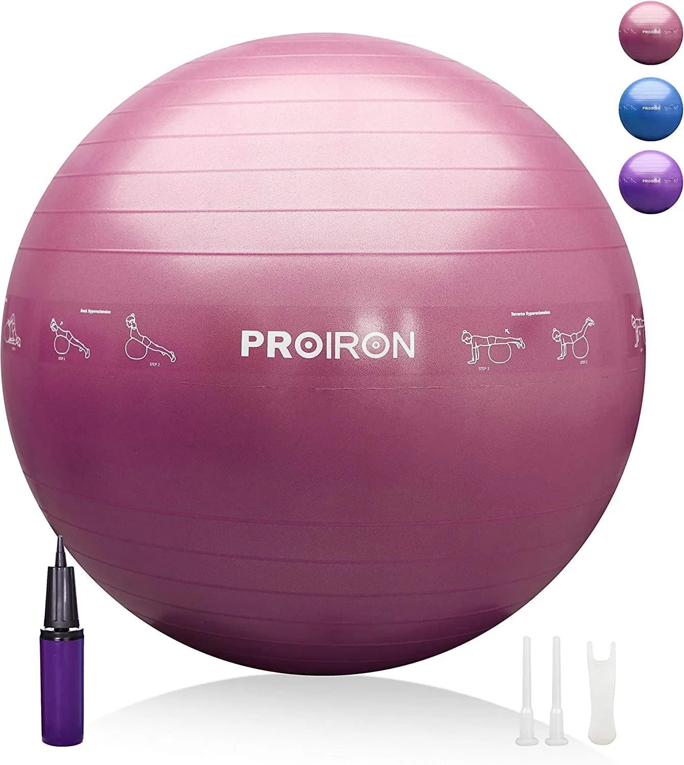 Bild von PROIRON Gymnastikball für Fitness und Balance mit Pumpe, robuster Anti-Burst Pilates Ball für Erwachsene und Büro