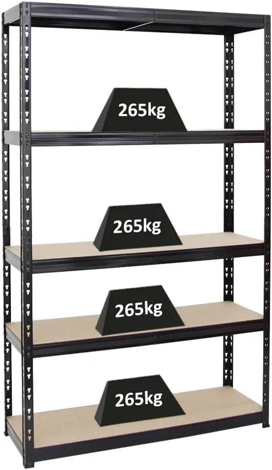 Bild von PROREGAL Giant Tiger Schwerlastregal mit 5 Ebenen, 200x120x40 cm, Fachlast 265 kg, Gesamtlast 1325 kg, in Schwarz