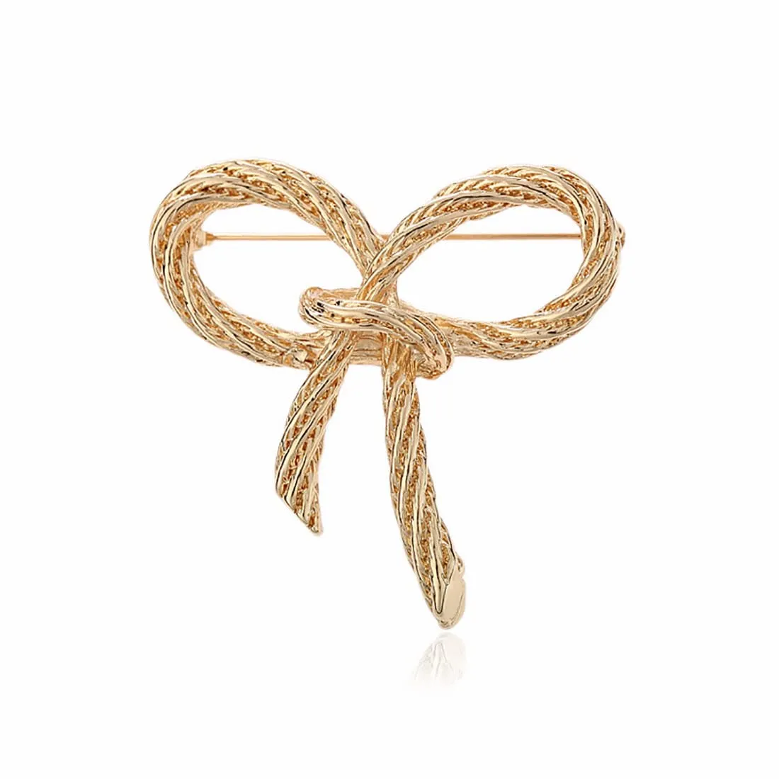 Bild von Prosy Twisted Bow Brosche in Gold für Frauen und Mädchen