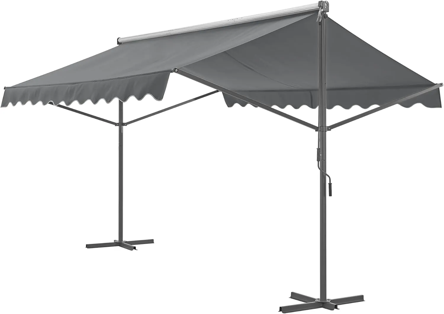 Bild von pro.tec Selenizza freistehende Markise in Dunkelgrau mit den Maßen 400x300x260 cm für Garten und Terrasse