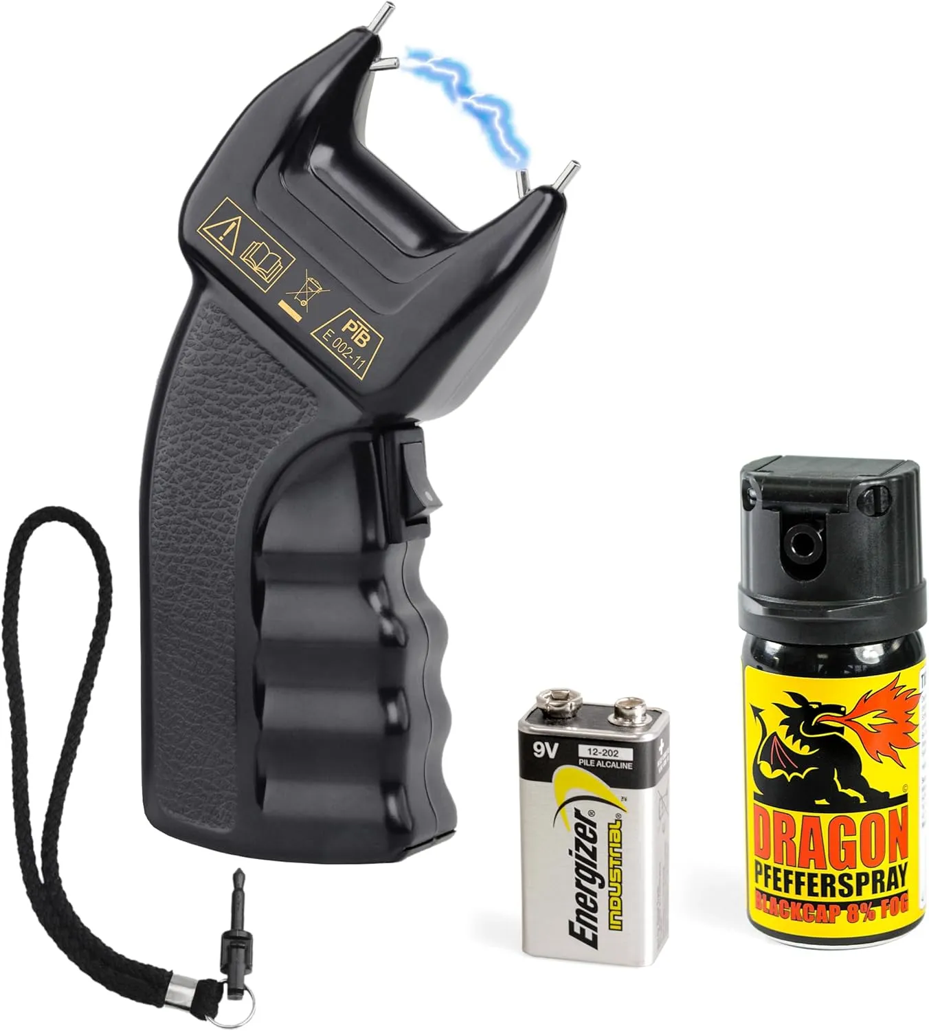 Bild von PTB Elektroschocker mit 200.000 Volt inklusive Batterie und Pfefferspray