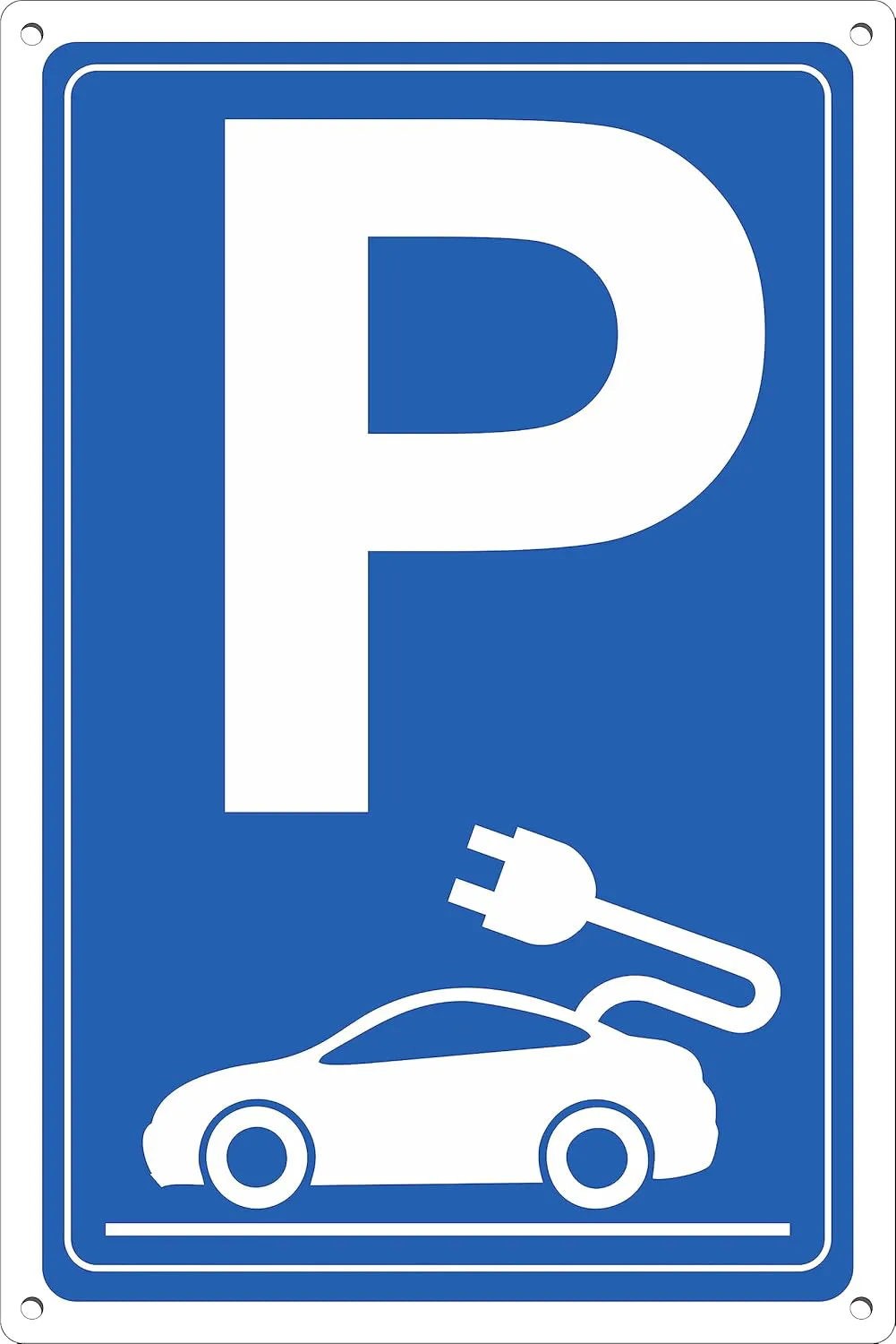 Bild von Pubblimania Aluminiumschild Parkplatz Aufladen für Elektroautos 30 x 40 cm, 3 mm dick