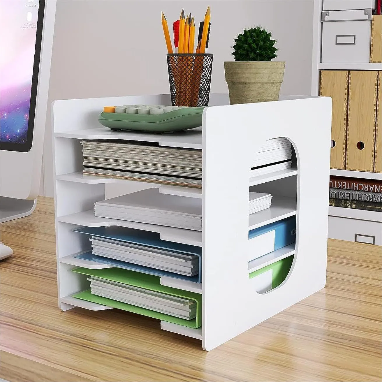 Bild von PUNCIA A4 Dokumentenablage mit 5 Fächern aus PVC für Büro und Schule