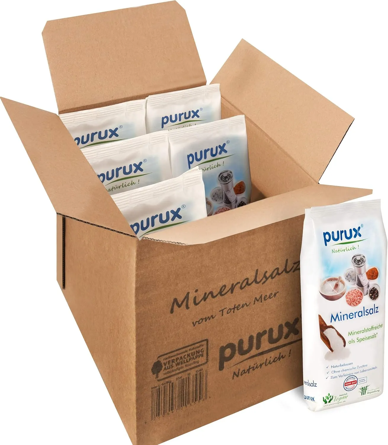 Bild von purux Totes Meer Salz 6 kg grobes Speisesalz in nachhaltiger Verpackung