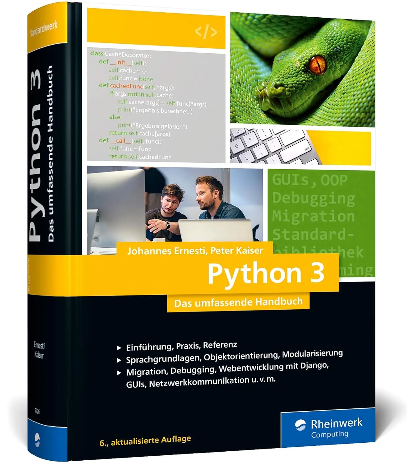 Bild von Python 3 umfassendes Handbuch mit über 1000 Seiten zu Sprachgrundlagen, objektorientierter Programmierung und Beispielprogrammen