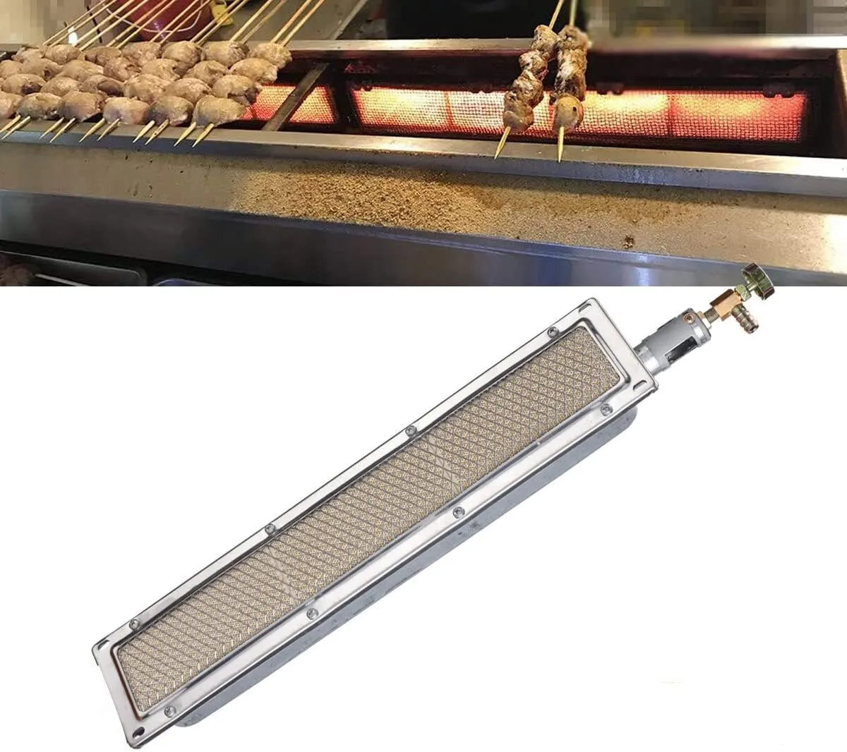 Bild von QAVODB Infrarot Seitenbrenner für Gasgrills, 44 x 9,5 cm