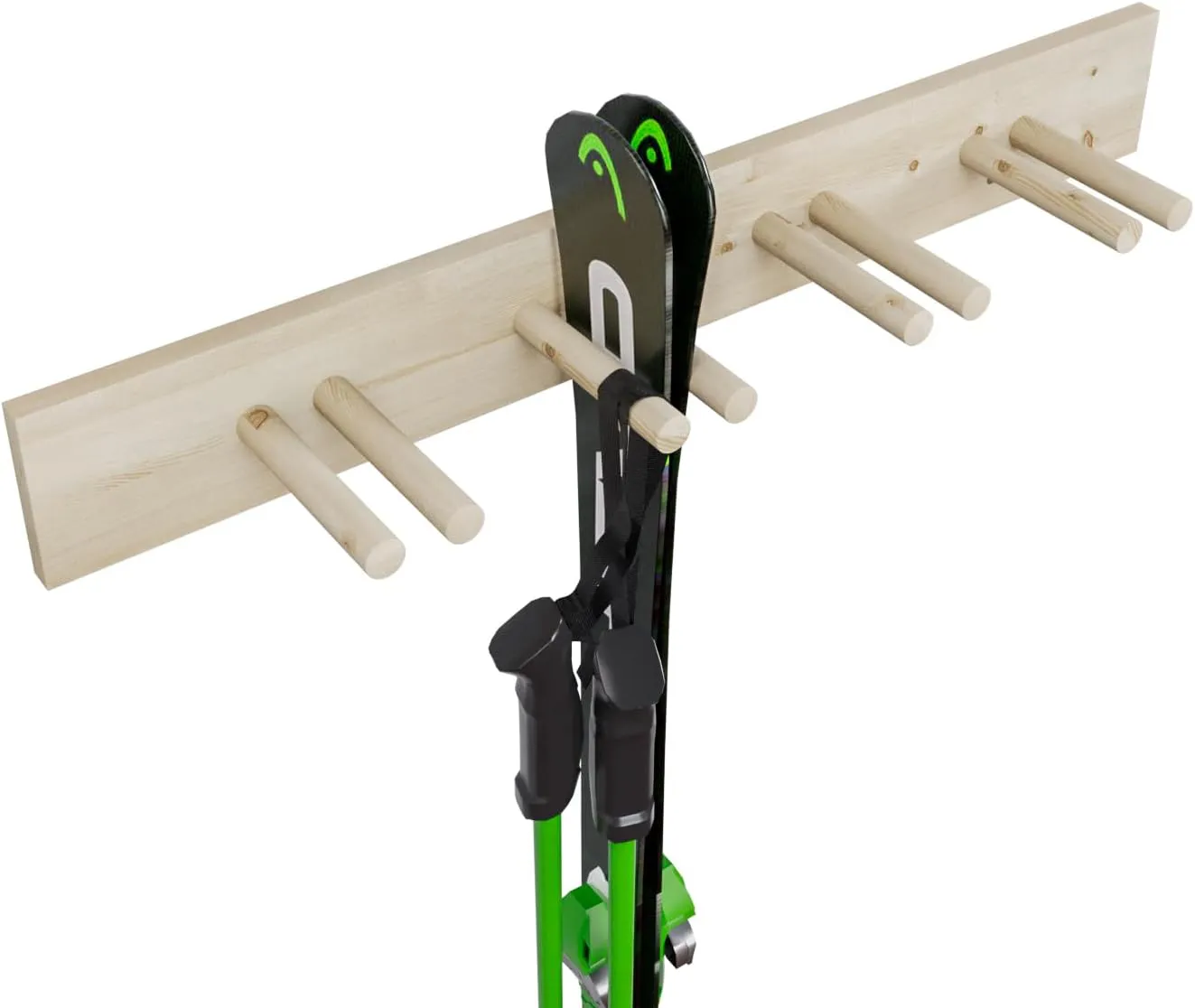 Bild von QLS Wandhalterung für 4 Paare Nordic Walking und Trekkingstöcke, 90 cm