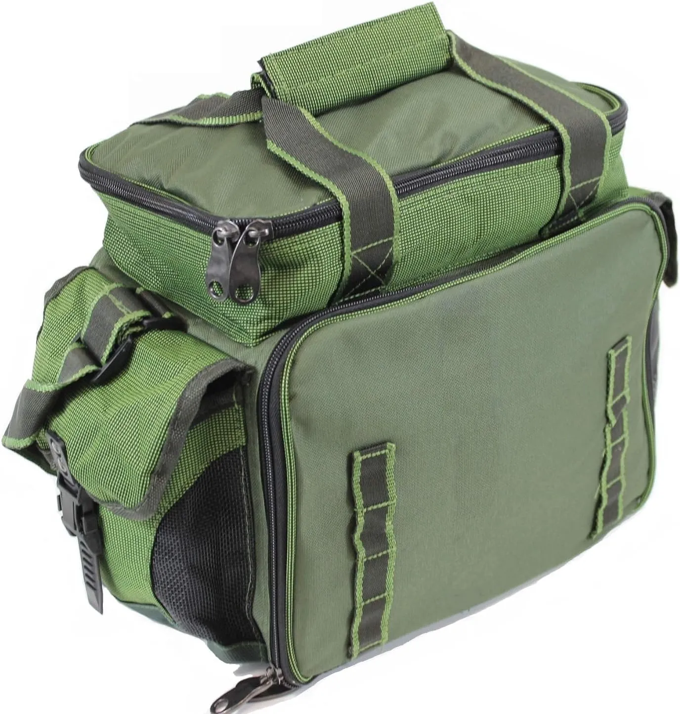 Bild von QMBasic Angelboxentasche mit 4 Tackle-Boxen und gepolsterten Schultergurten, wasserabweisend