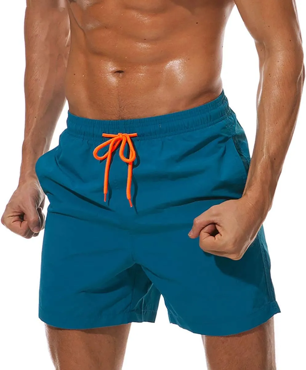 Bild von Qrity Herren Badeshorts mit Taschen und verstellbarem Kordelzug, schnelltrocknend für Strand und Schwimmen