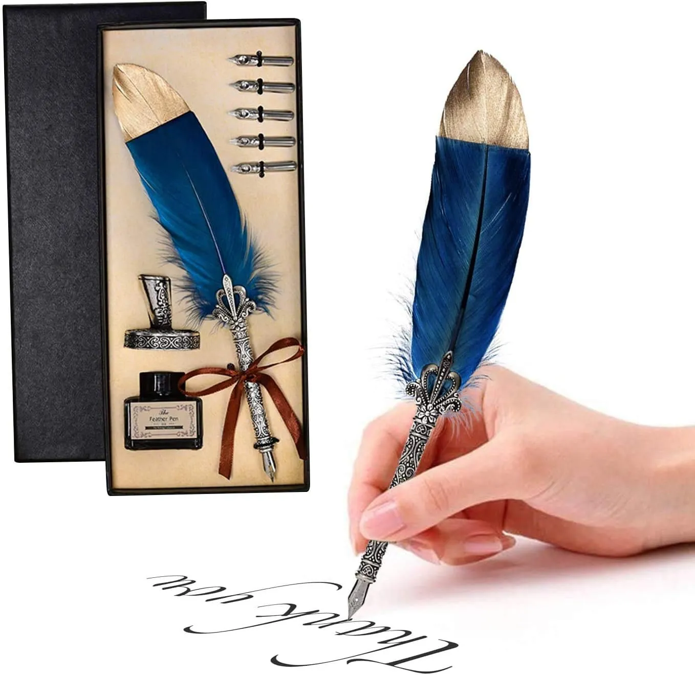 Bild von Quill Pen Set mit 5 Edelstahlfedern in verschiedenen Größen für Kalligraphie