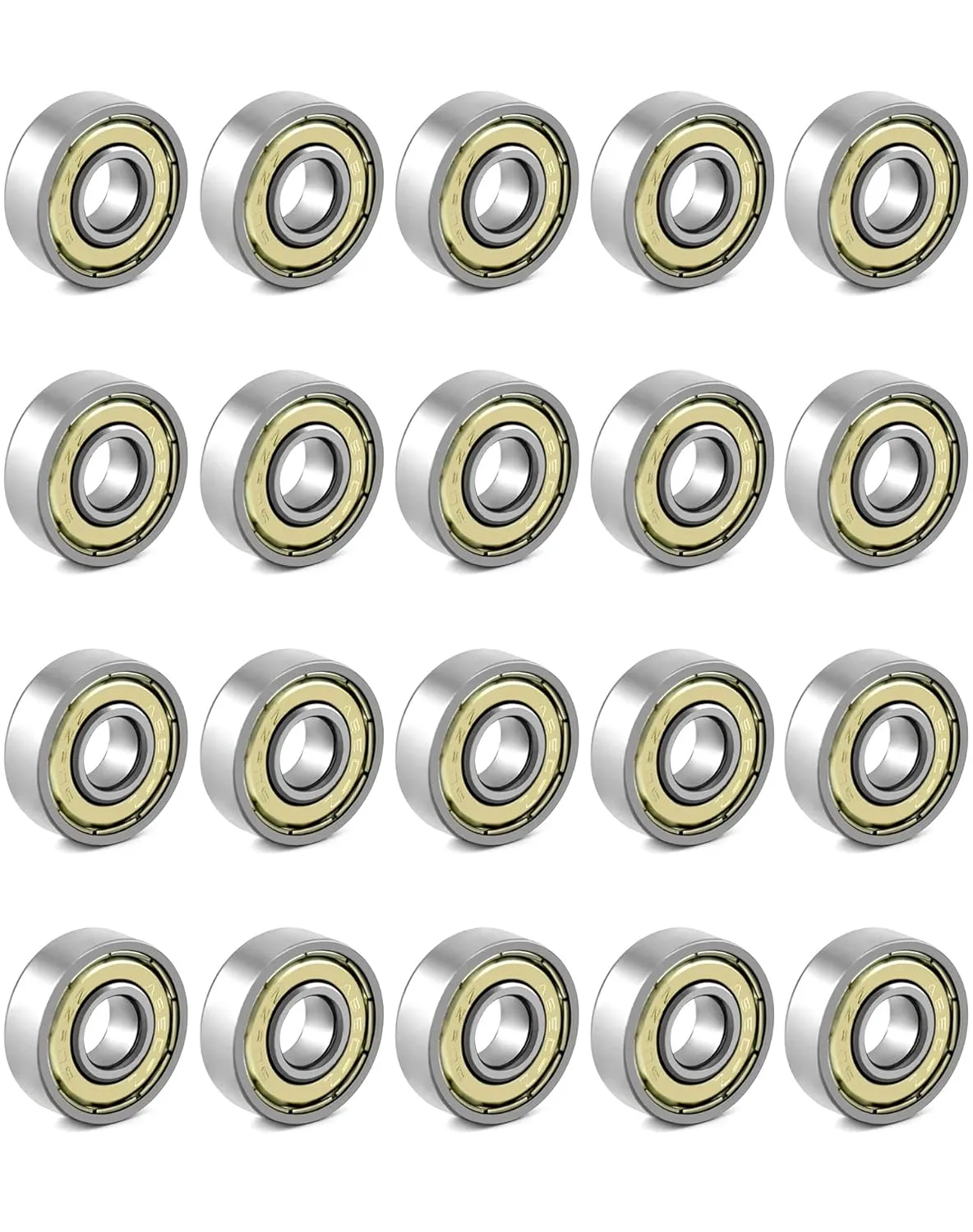 Bild von QWORK 20 Stück 608zz Miniatur Kugellager 8mm x 22mm x 7mm für Skateboards und Inline Skates