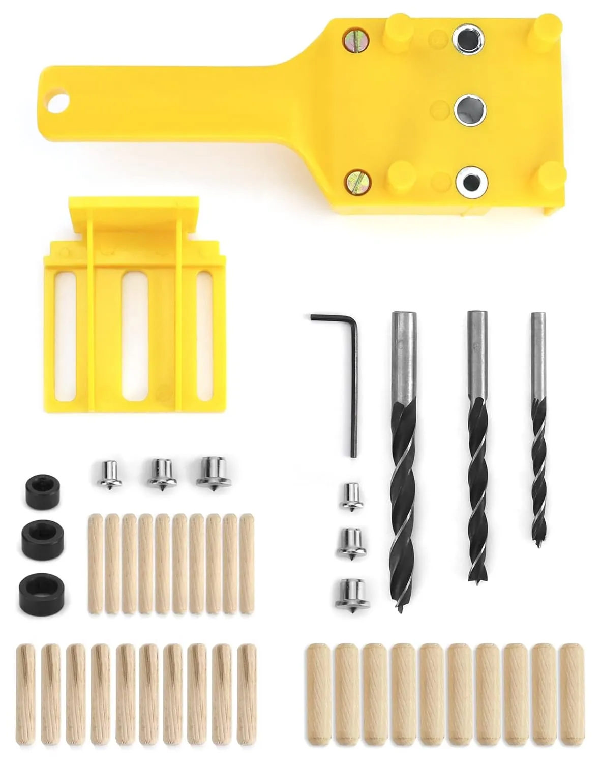 Bild von QWORK 44 Teile Holzbearbeitung Bohrschablone für 6, 8 und 10 mm Holzdübel