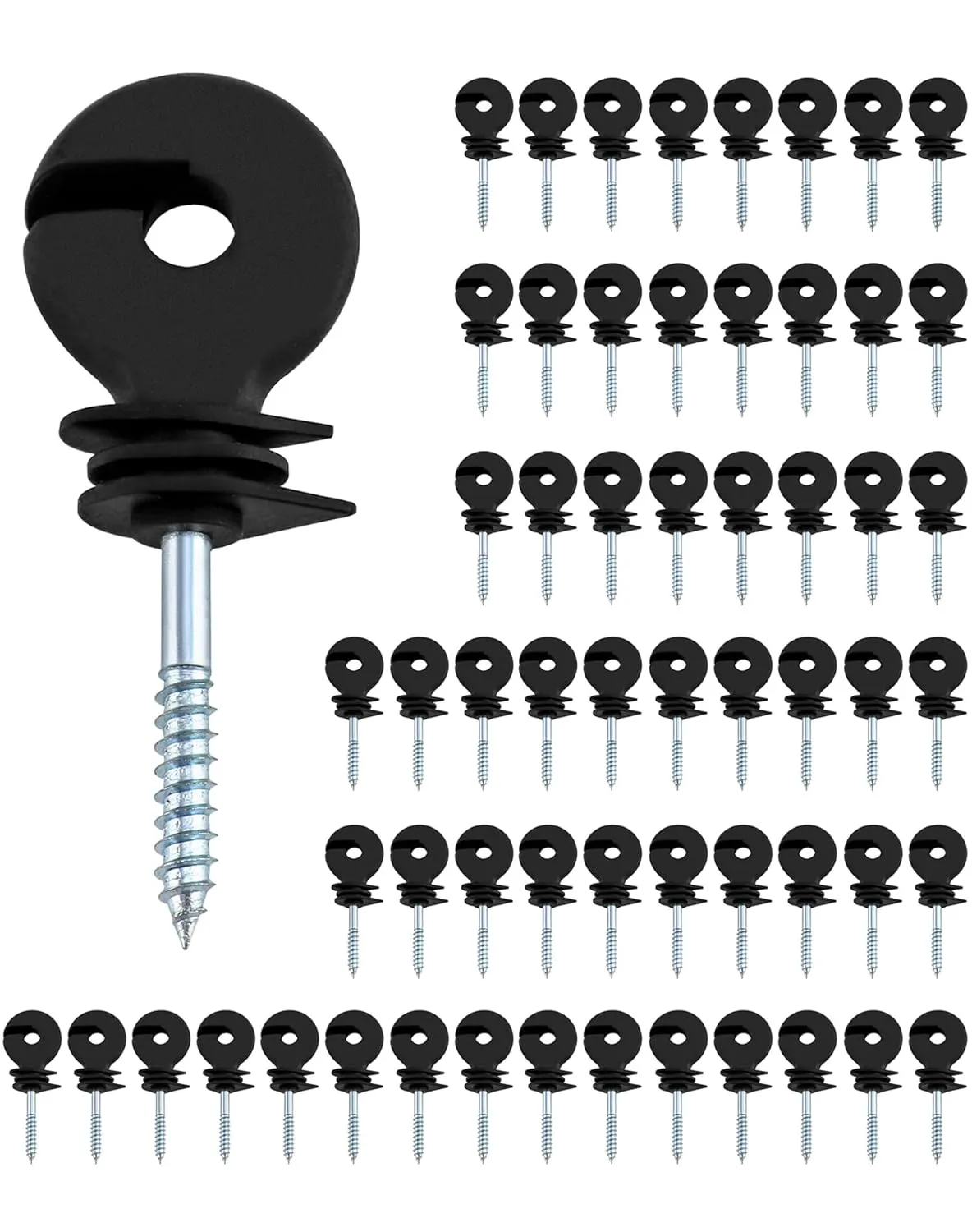 Bild von QWORK Ringisolatoren Set mit 60 Stück für Weidezaun, geeignet für Seile, Drähte und Litzen