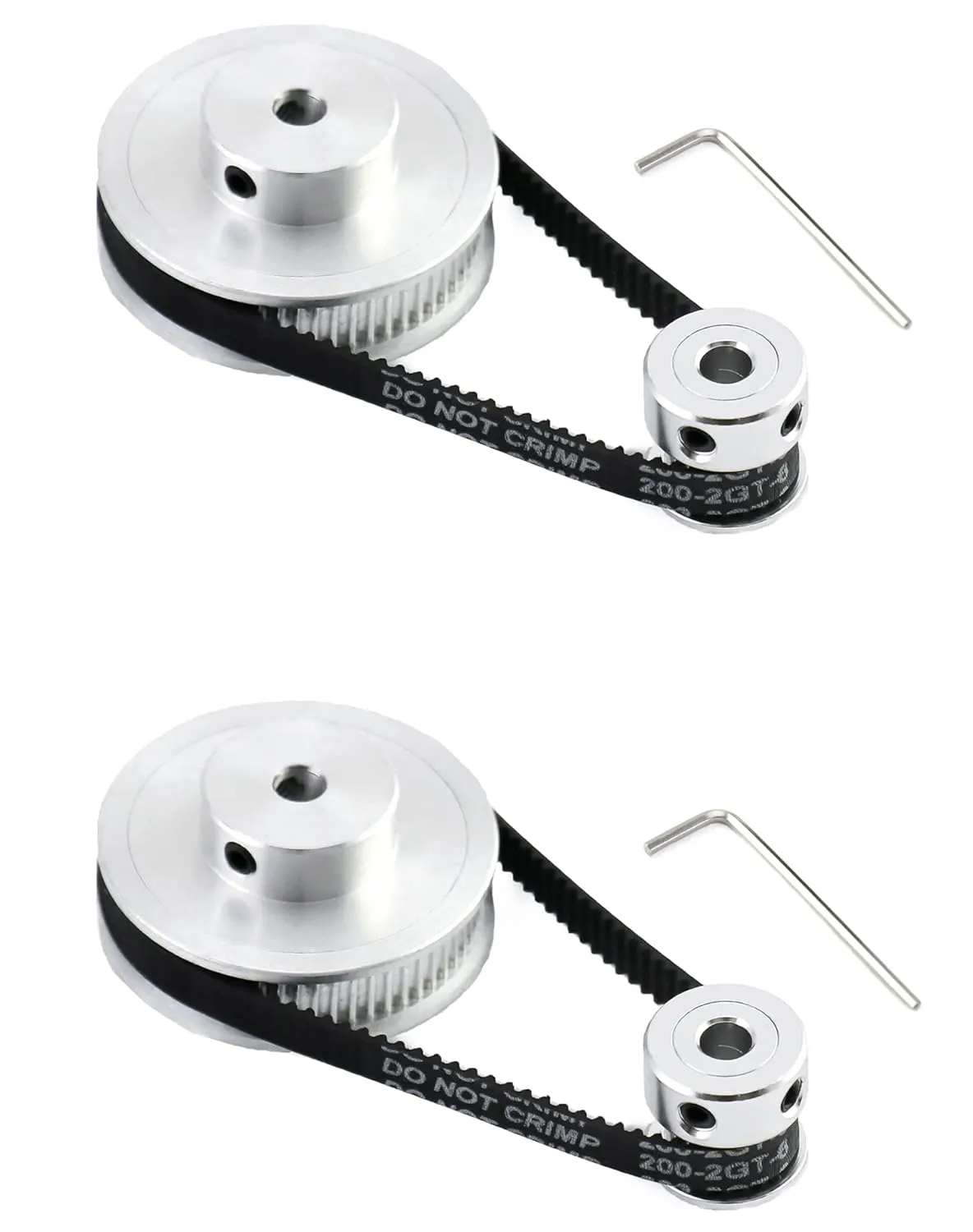Bild von QWORK Zahnriemenscheiben Set 2GT mit 20 und 60 Zähnen, 5mm Bohrung und 200mm Riemenlänge
