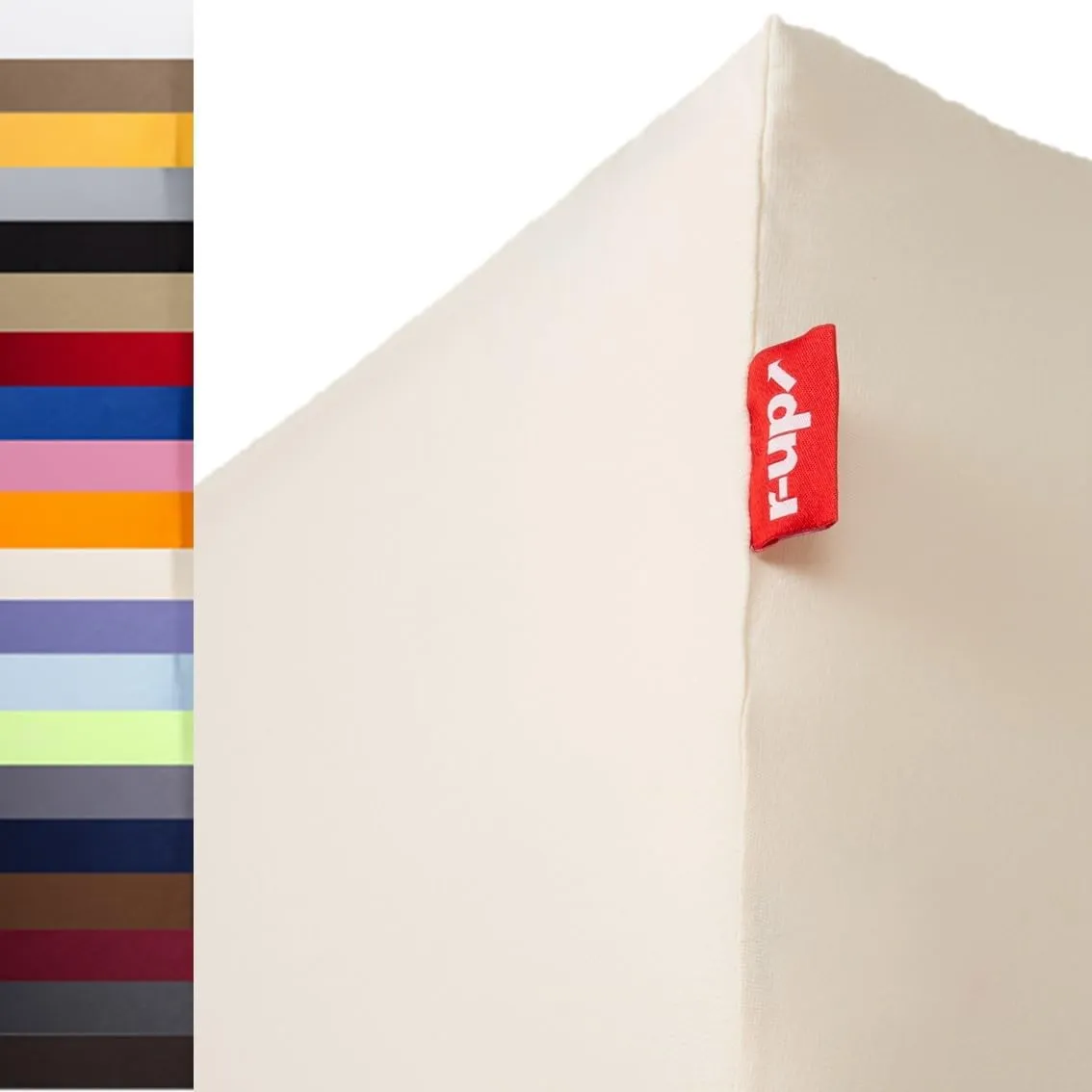 Bild von r-up Spannbettlaken in 90x200 bis 100x220 cm für hohe Matratzen bis 35 cm, 95% Baumwolle, 5% Elasthan, Oeko-TEX zertifiziert