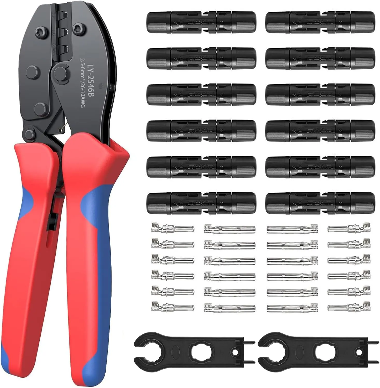 Bild von Radikor Solar Crimpzange Set für Solarpanel Kabel mit 12 Paar Steckern, 2 Schraubenschlüsseln und 1 Crimpzange
