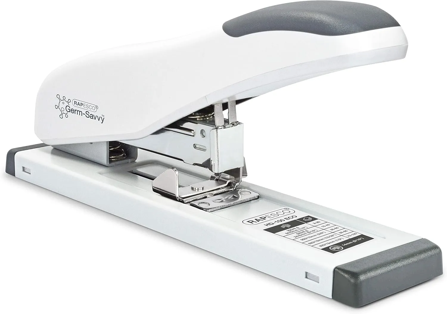 Bild von Rapesco Hochleistungsheftgerät 1386 ECO HD-100 in Soft Weiß mit einer Kapazität von 100 Blatt