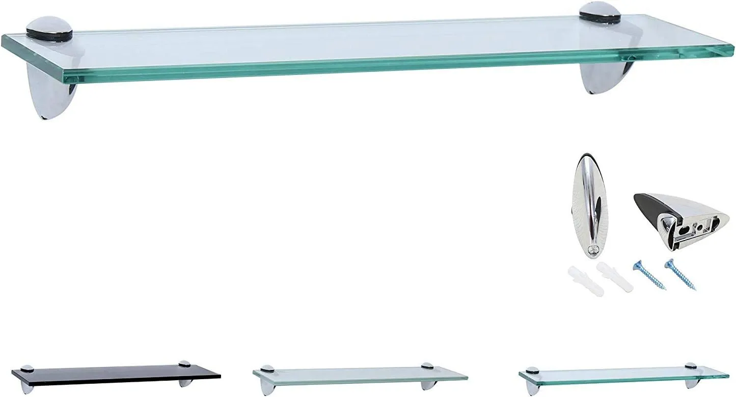 Bild von Rapid Teck Glasregal aus 8 mm ESG Sicherheitsglas in 60 cm x 10 cm, ideal als Badablage, erhältlich in verschiedenen Größen