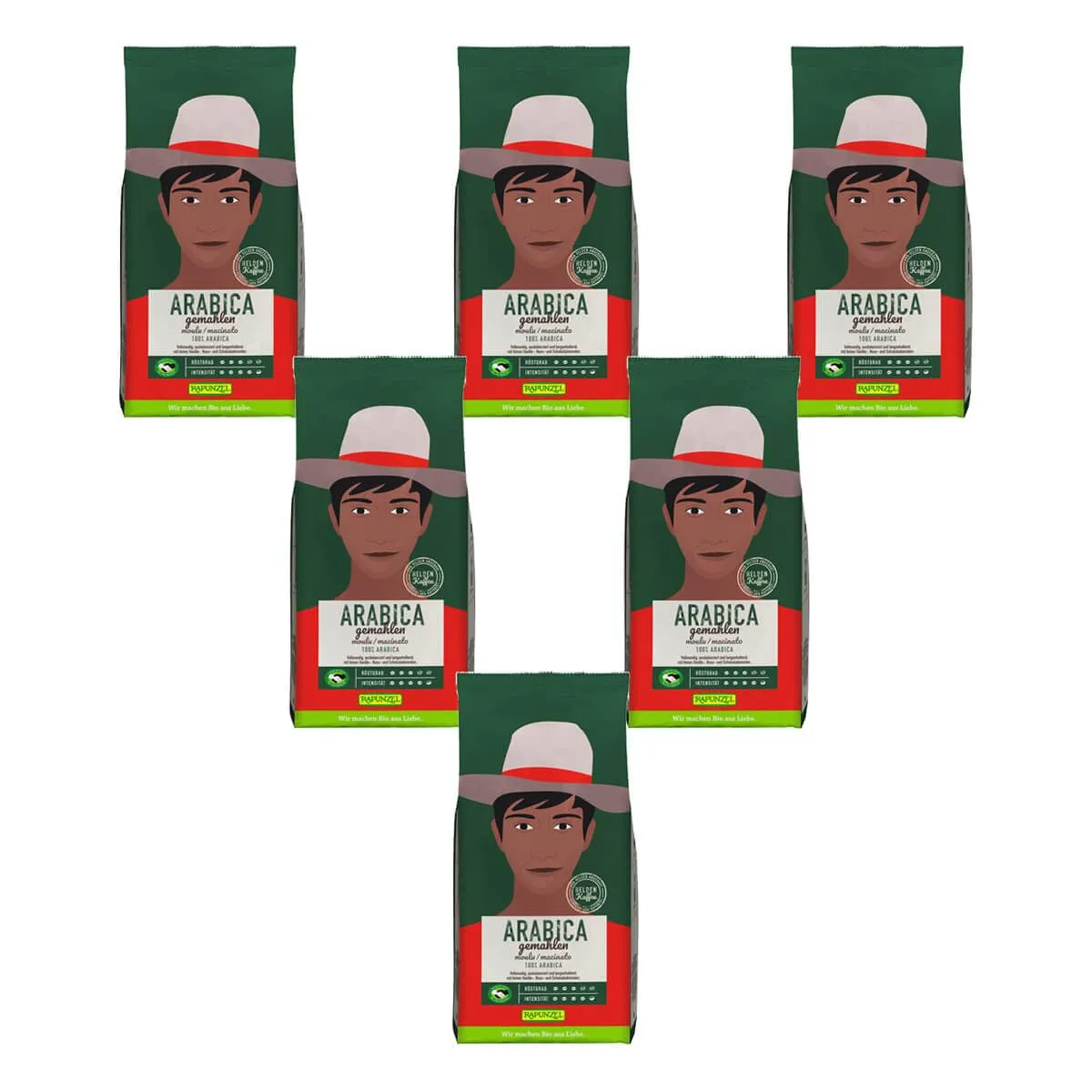 Bild von Rapunzel Bio Heldenkaffee Arabica gemahlen im 6er Pack à 500 Gramm