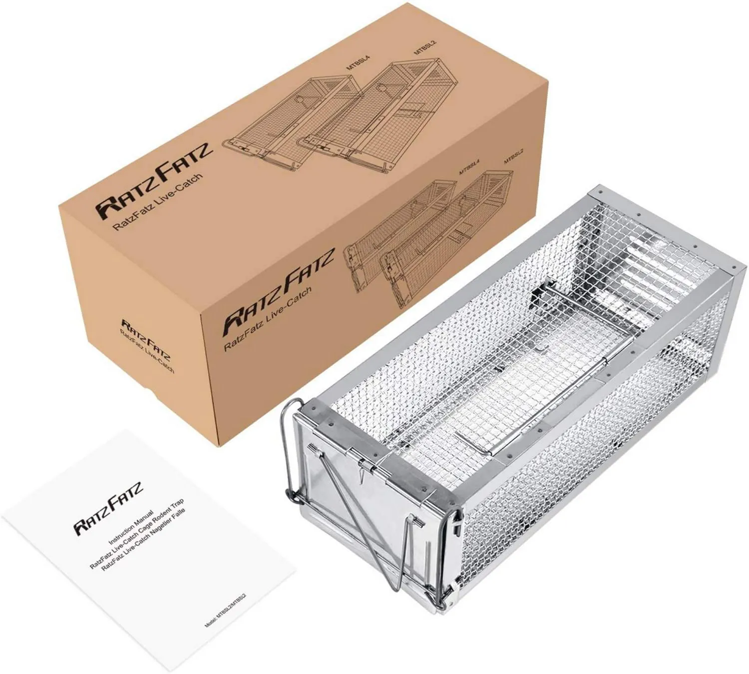 Bild von RatzFatz Lebendfalle MTBSL40 für Mäuse und Ratten, XXL Set mit E-Book, wiederverwendbar und rostfrei