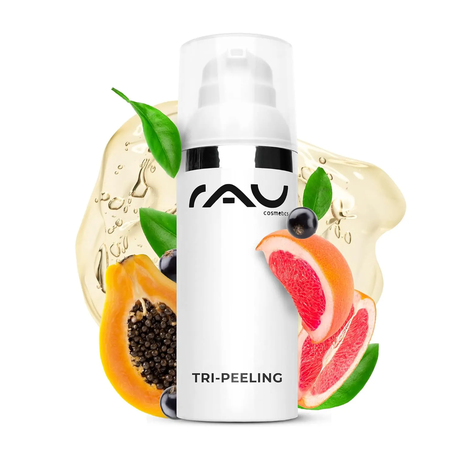 Bild von RAU Cosmetics Tri-Peeling Gesichtspeeling mit 50 ml, enthält Papaya und weißen Tee, für Anti-Aging, Tiefenreinigung und Aufhellung von Pigmentflecken