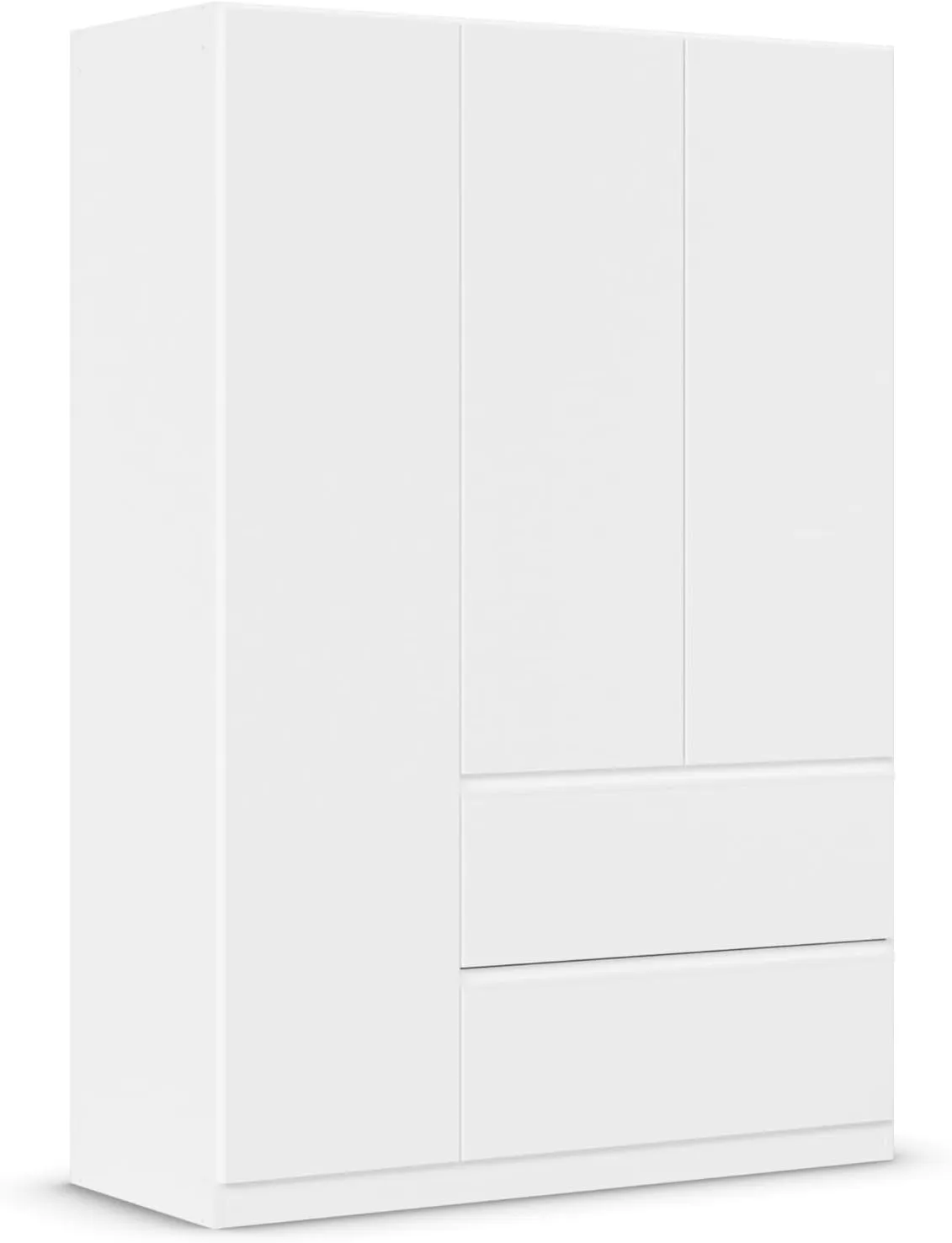 Bild von Rauch Costa Drehtürenschrank in Alpinweiß mit drei Türen und zwei Schubkästen, Maße 136x197x54 cm