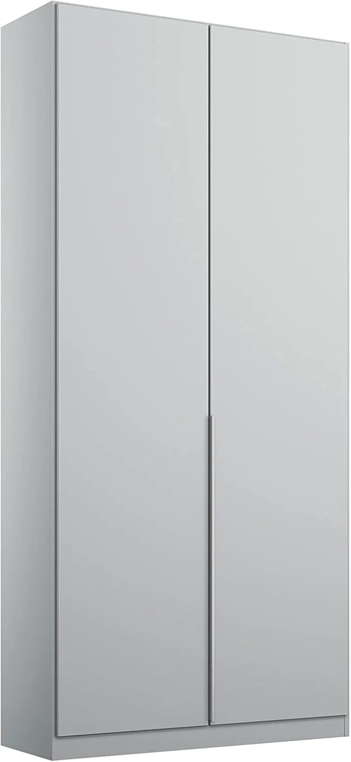Bild von Rauch Möbel Alabama 2-türiger Kleiderschrank in Grau mit Zubehörpaket, 91 x 210 x 54 cm