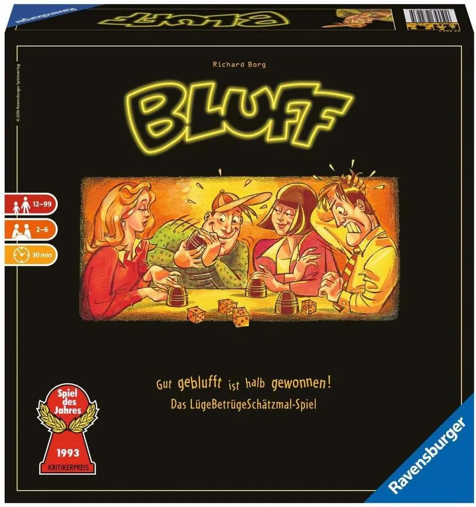 Bild von Ravensburger Bluff Partyspiel für 2 bis 6 Spieler ab 12 Jahren, Spiel des Jahres