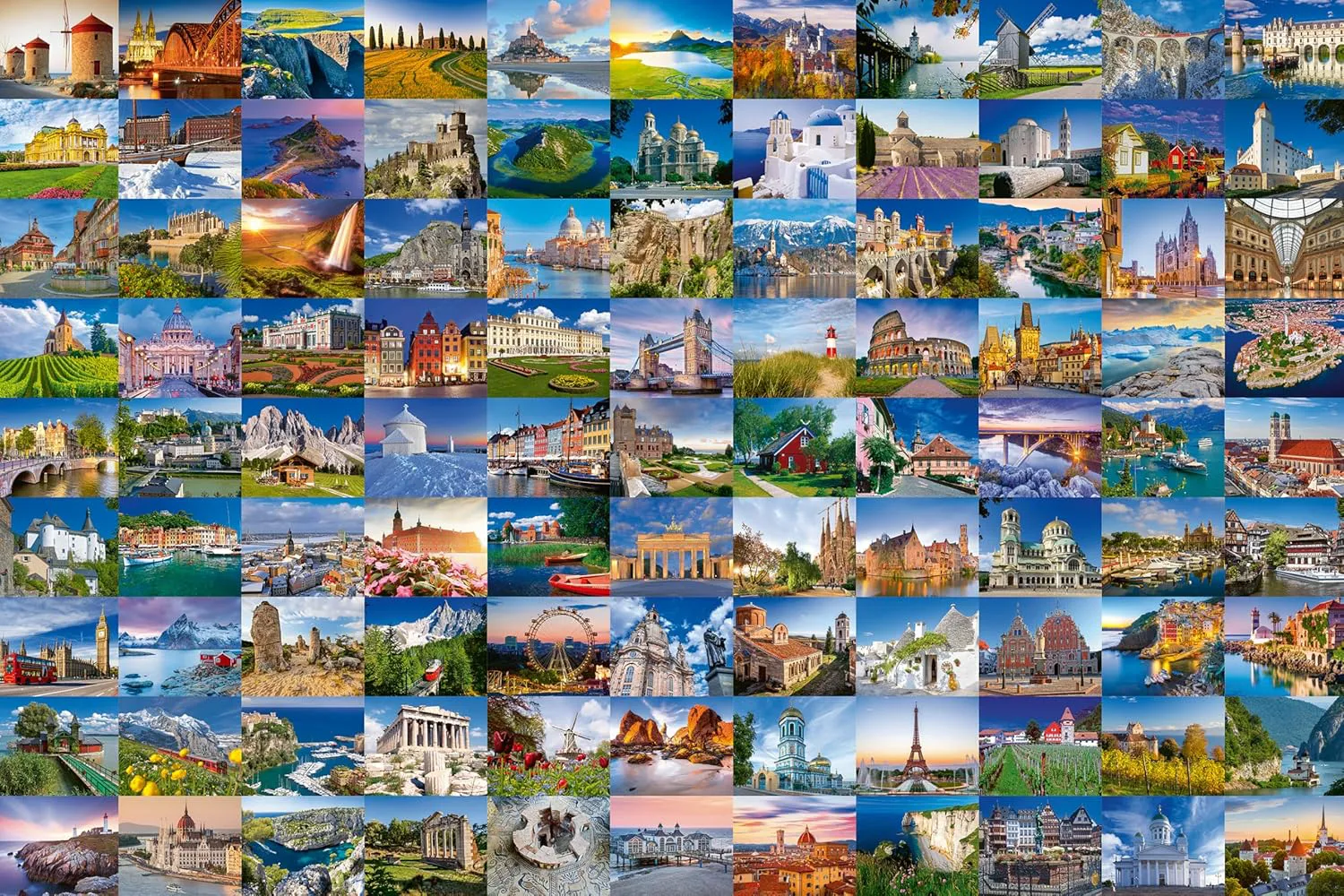 Bild von Ravensburger Puzzle 17080 mit 3000 Teilen und dem Thema 99 schöne Orte in Europa für Erwachsene und Kinder ab 14 Jahren