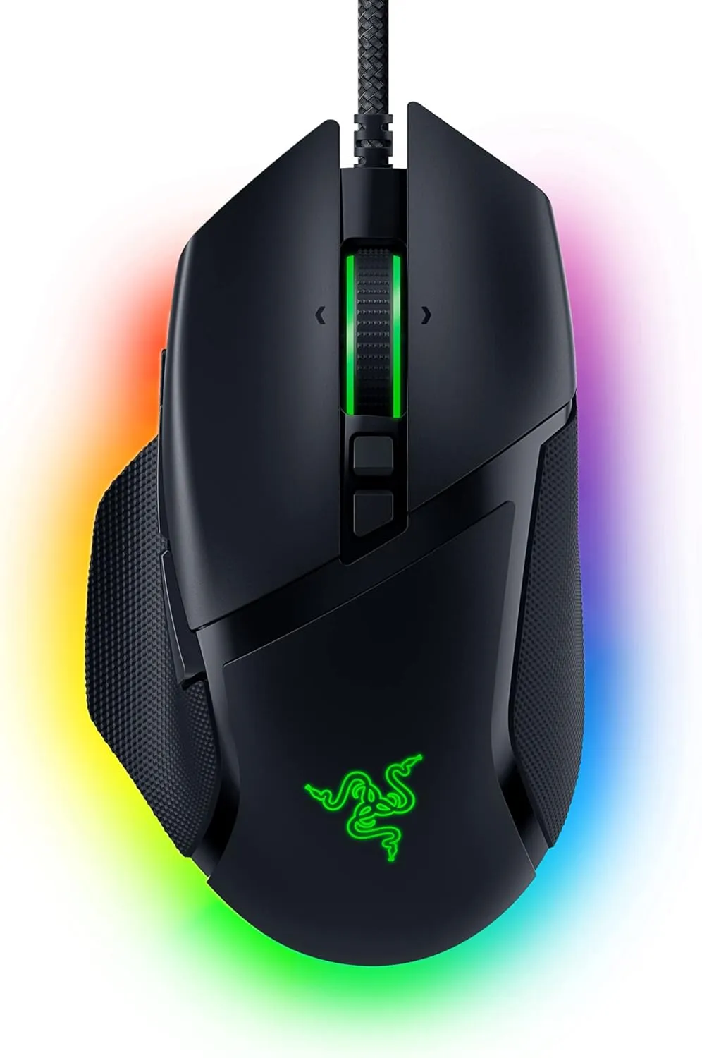 Bild von Razer Basilisk V3 Gaming Maus mit Chroma RGB und 10 programmierbaren Tasten, ergonomisches Design in Schwarz