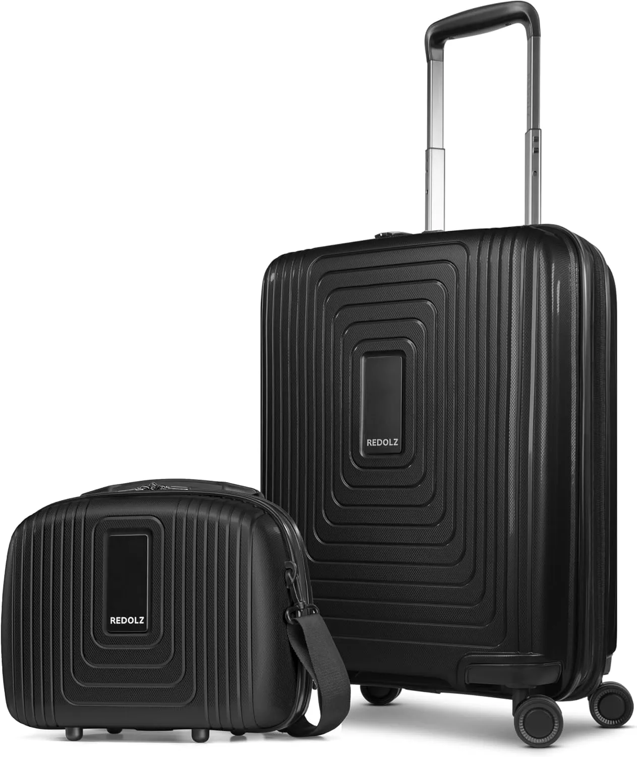 Bild von REDOLZ 2-teiliges Hartschalen Koffer-Set bestehend aus einem Trolley mit 40 x 23 x 55 cm und einem Beauty-Case mit 34 x 17 x 27 cm, geeignet für Damen und Herren