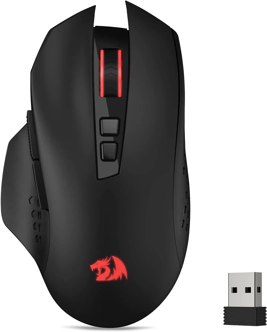Bild von Redragon M656 Gainer kabellose Gaming Maus mit 4000 DPI, 5 DPI Stufen, 7 Makrotasten und roter LED Beleuchtung, kompatibel mit PC, Mac und Laptop