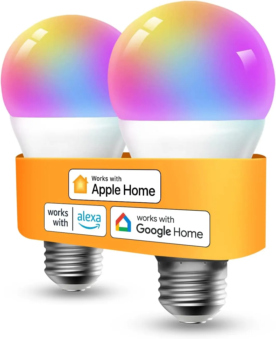 Bild von Refoss Smart WLAN Glühbirne E27 im 2er Set, dimmbar, unterstützt HomeKit, Alexa und Google Assistant, 9W, 2700K-6500K