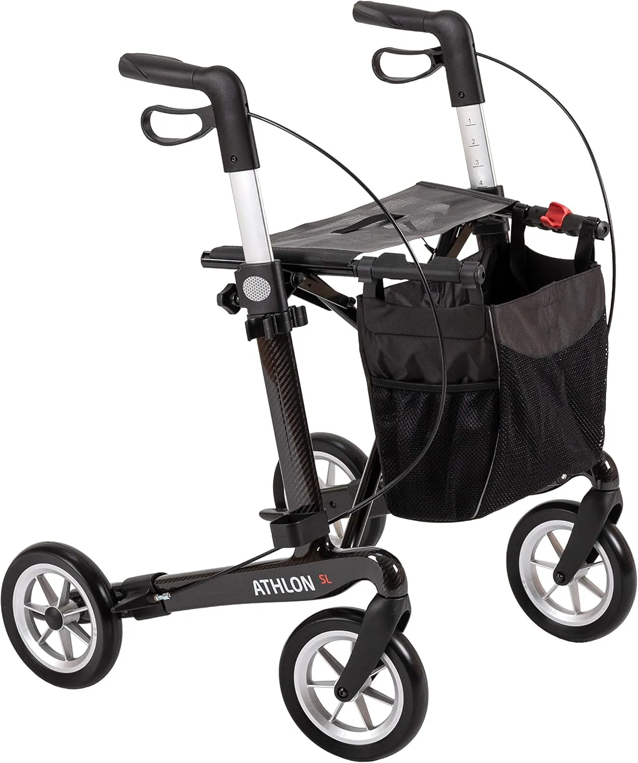 Bild von Rehasense Athlon SL Rollator aus Carbon, leicht und faltbar, höhenverstellbar für Personen von 150 bis 200 cm, Größe L