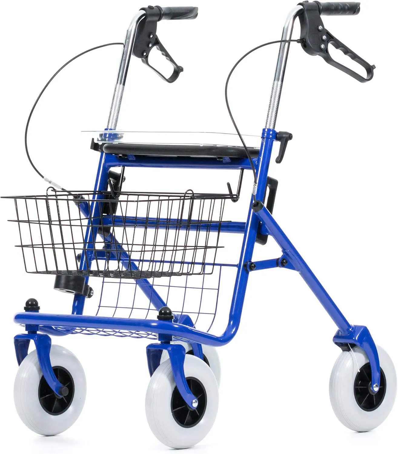 Bild von REHASHOP Vita Rollator mit Korb, Tablett, Stockhalter und pannensicheren PU-Rädern