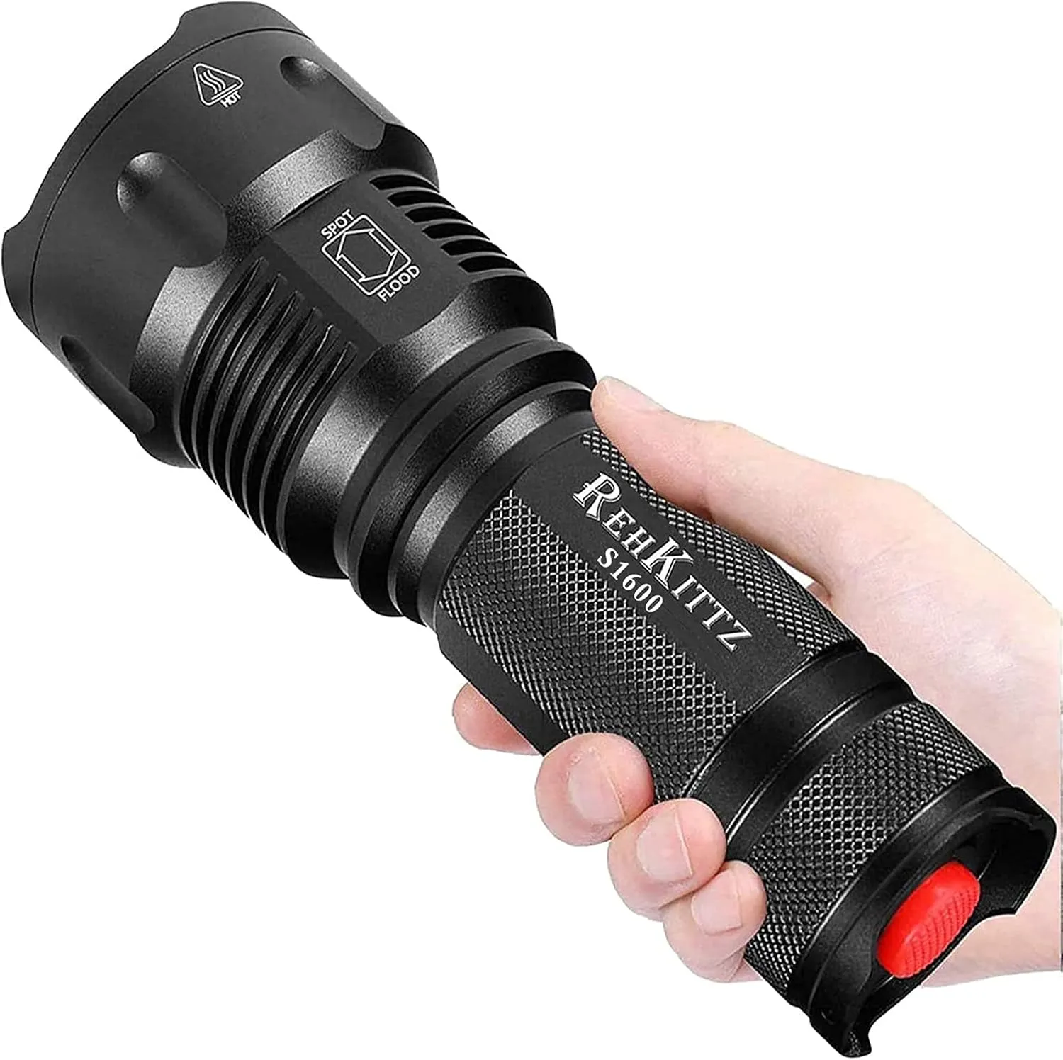 Bild von REHKITTZ LED Taschenlampe mit 3300 Lumen, zoombarem Fokus und ideal für Camping und Outdoor-Aktivitäten