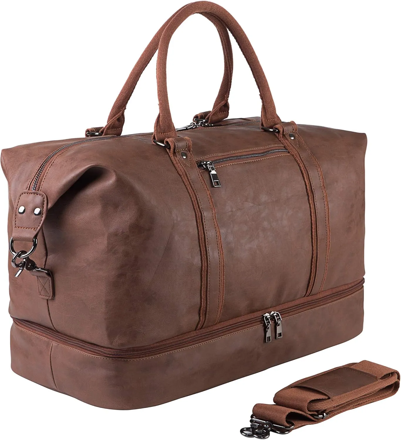 Bild von Reisetasche aus Segeltuch und Leder für Damen und Herren