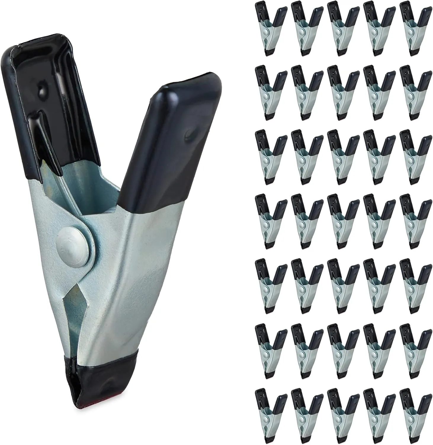 Bild von Relaxdays 36er Set Klemmen aus Metall mit einer Spannweite von 20 mm, ideal zum Basteln und Modellbau, in Schwarz