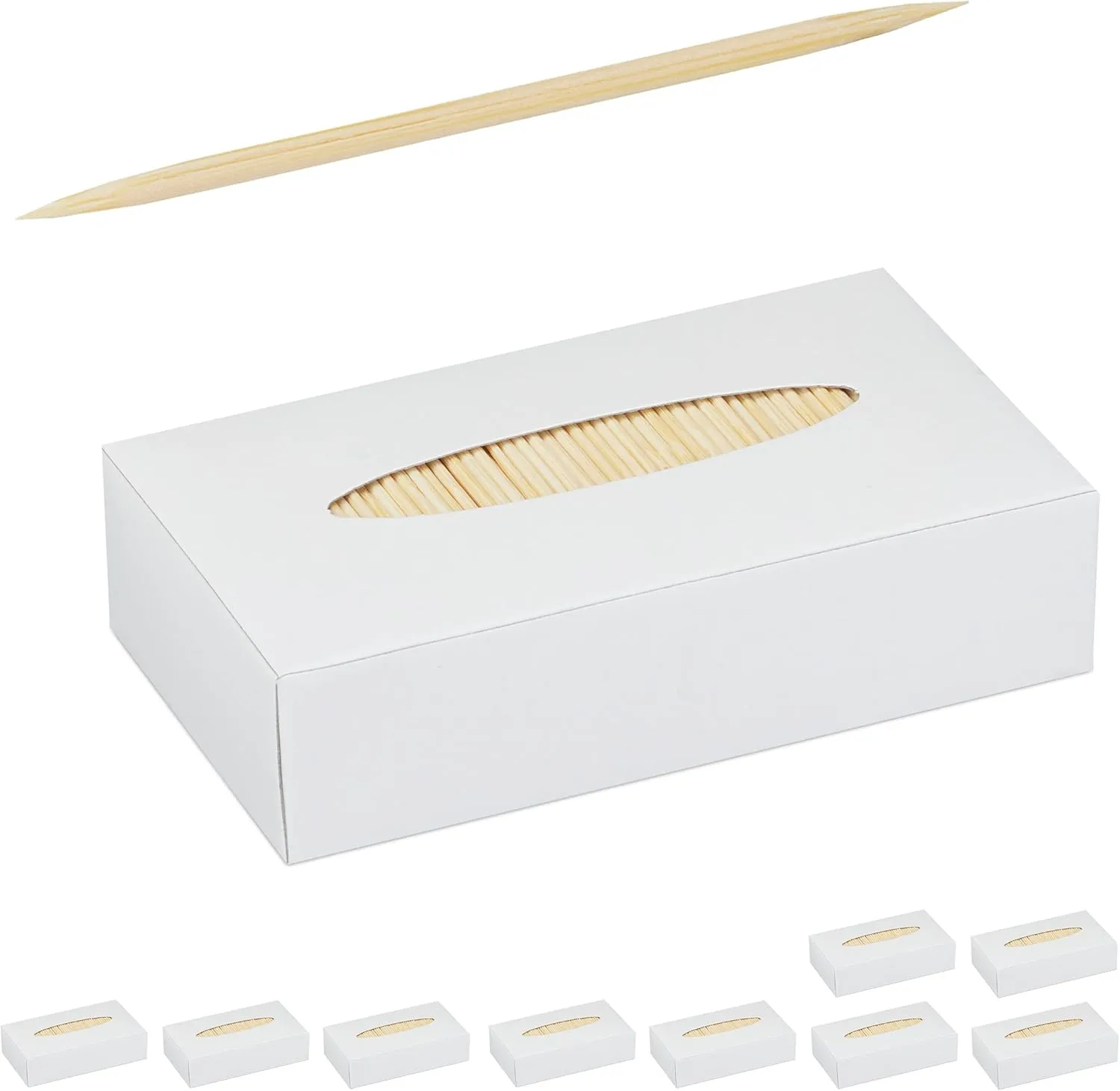 Bild von Relaxdays 5000er Set Holz Zahnstocher mit einer Länge von 6,5 cm für Zahnhygiene, Häppchen und Bastelarbeiten
