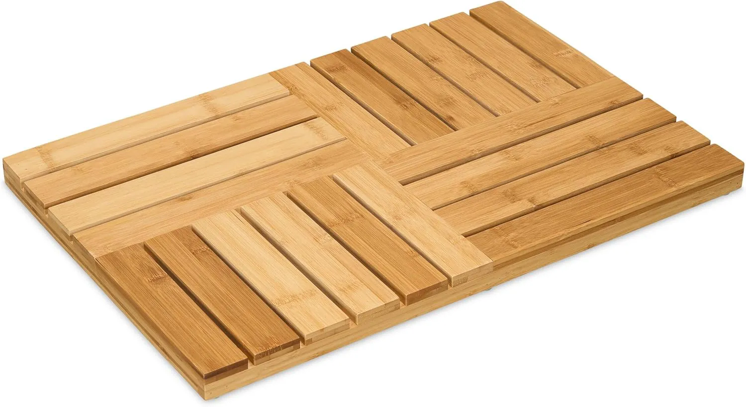 Bild von Relaxdays Bambus Badematte 61 x 40 cm rutschfest für Badewanne Dusche und Sauna