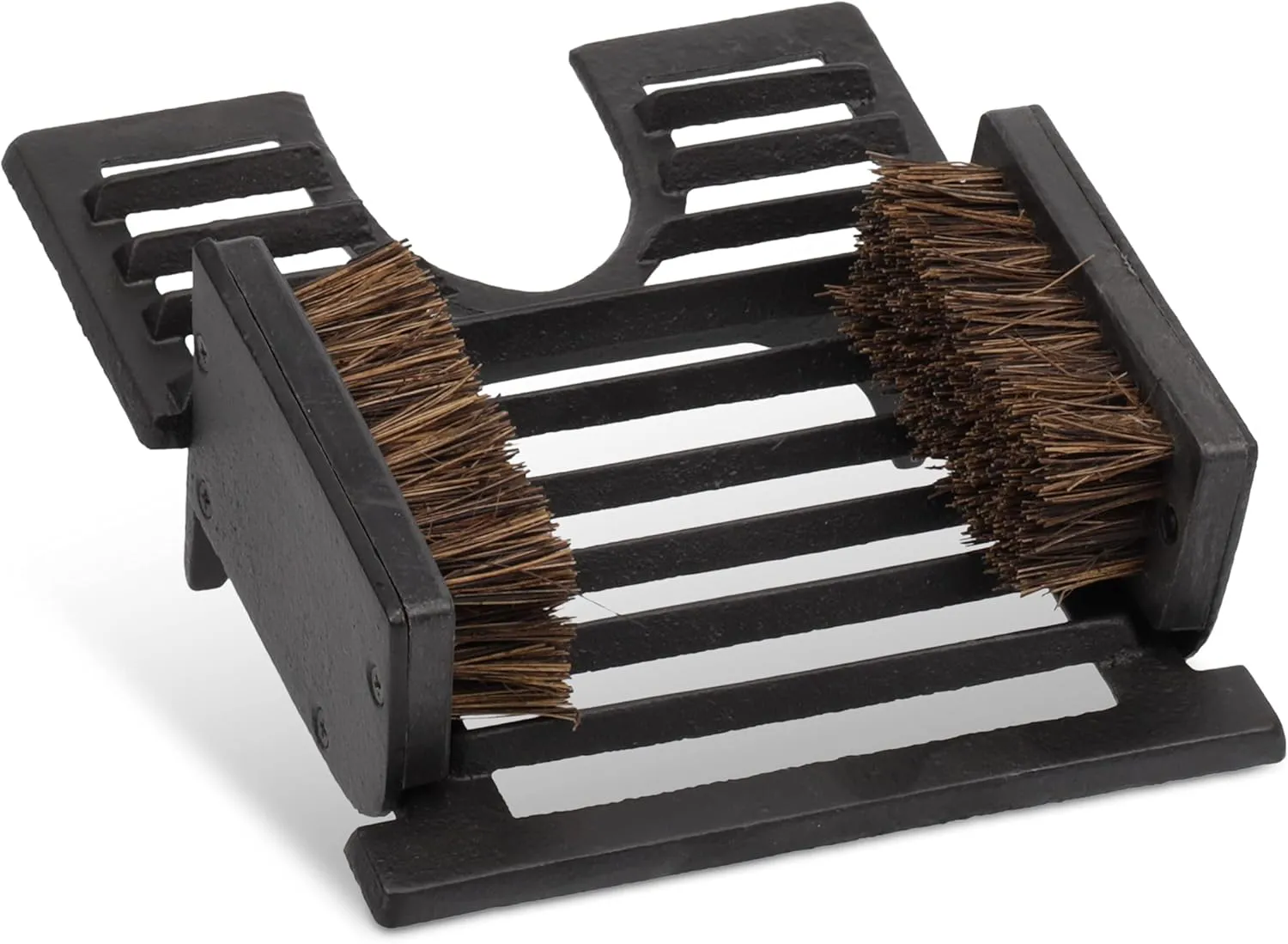Bild von Relaxdays Schuhabstreifer aus Gusseisen mit Bürsten und Stiefelknecht im antiken Design für den Außenbereich in Schwarz