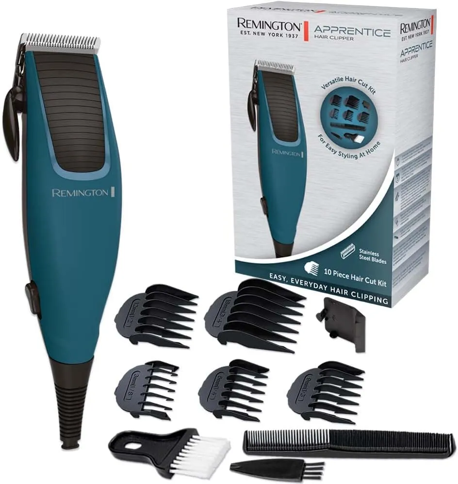 Bild von Remington HC5020 Haarschneidemaschine mit Kabel und selbstschärfenden Edelstahlklingen, einstellbar von 0,5 bis 18 mm, inklusive 5 Aufsteckkämmen und Friseur-Set