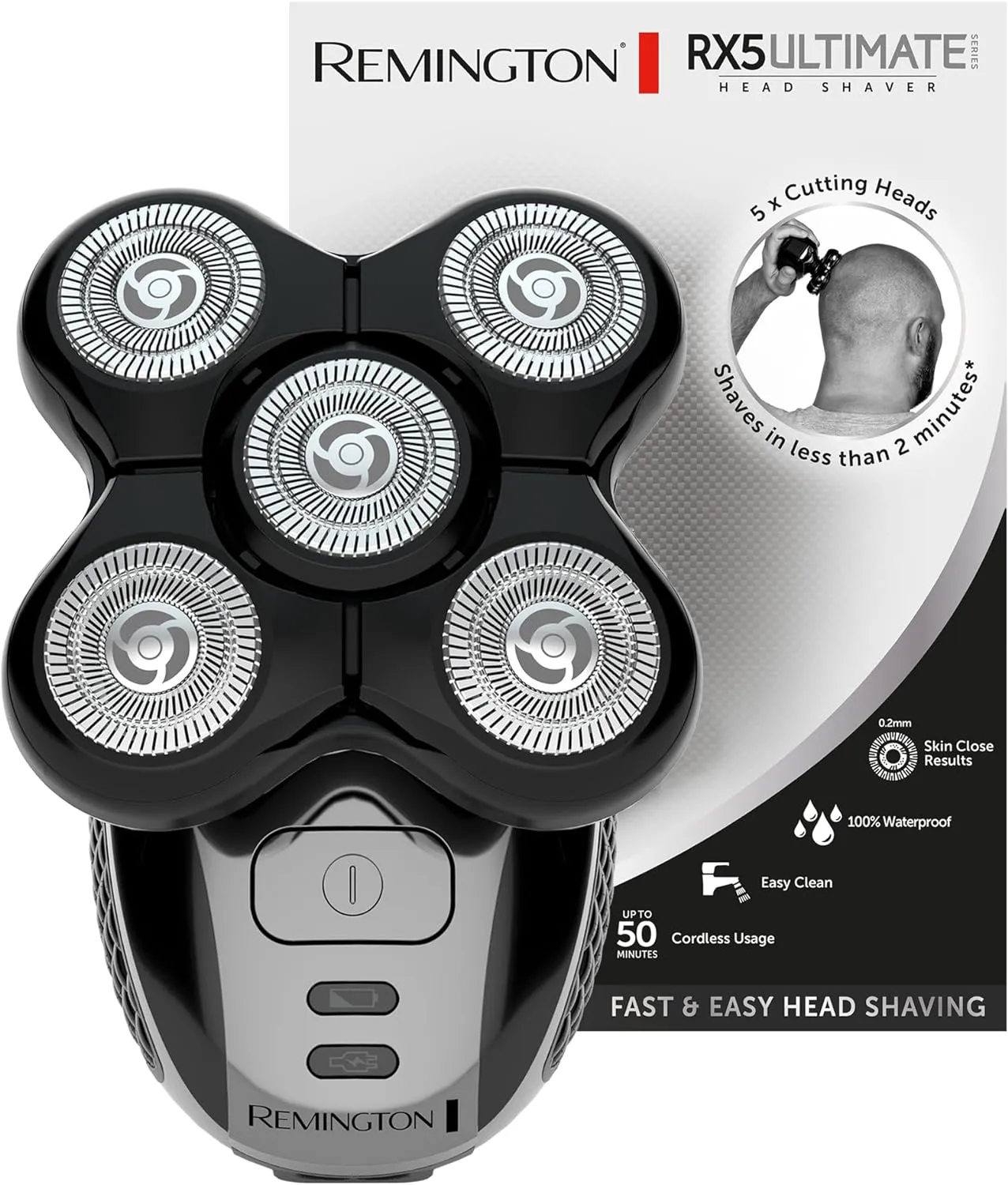 Bild von Remington XR1501 elektrischer Kopfrasierer für Herren mit 5 Scherköpfen und Haarauffangkammer