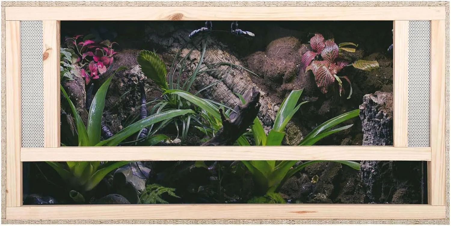 Bild von REPITERRA Holzterrarium für Reptilien und Amphibien mit Frontbelüftung in der Größe 100x60x60 cm