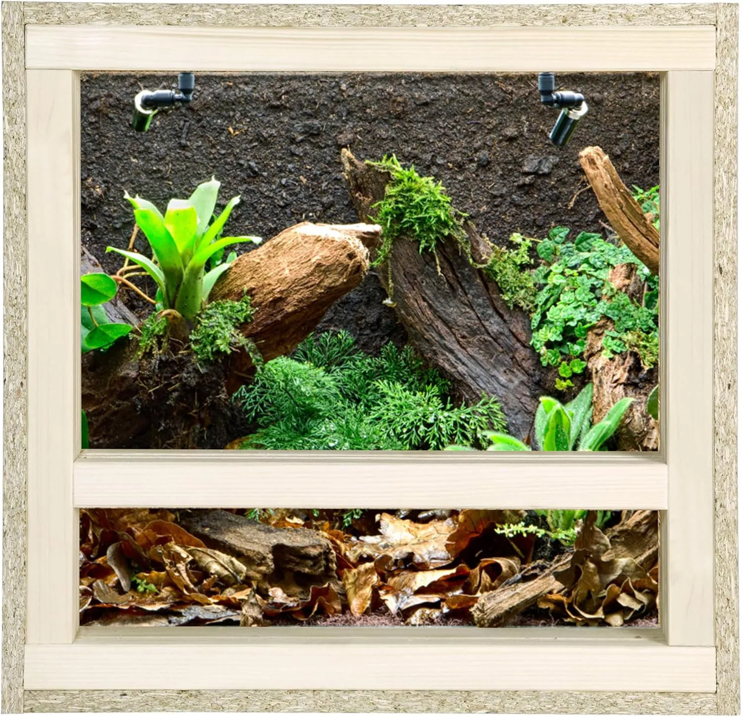 Bild von REPITERRA Terrarium für Reptilien und Amphibien, Holzmodell mit Seitenbelüftung, 40x40x40 cm
