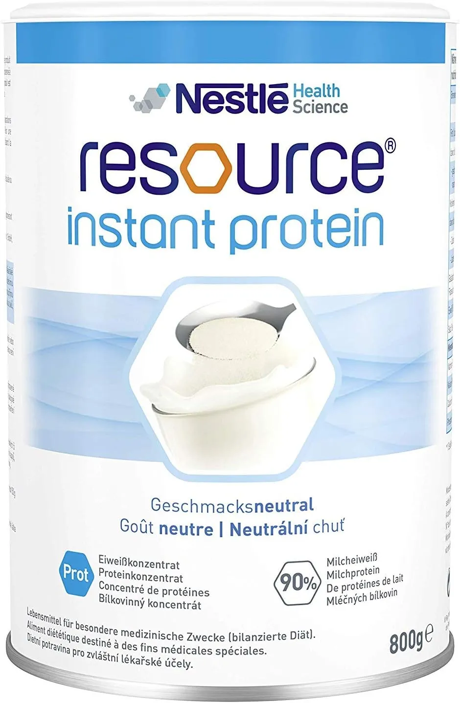 Bild von RESOURCE Instant Protein geschmacksneutrales Eiweißpulver mit 90 Prozent Milcheiweiß in der 800 Gramm Packung